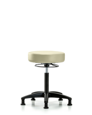 Rutledge Vinyl Stool without Back - Medium Bench Height with Stationary Glides in Adobe White Trailblazer Vinyl