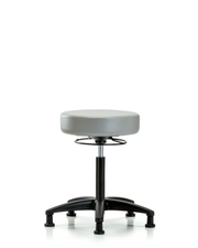Rutledge Vinyl Stool without Back - Medium Bench Height with Stationary Glides in Dove Trailblazer Vinyl