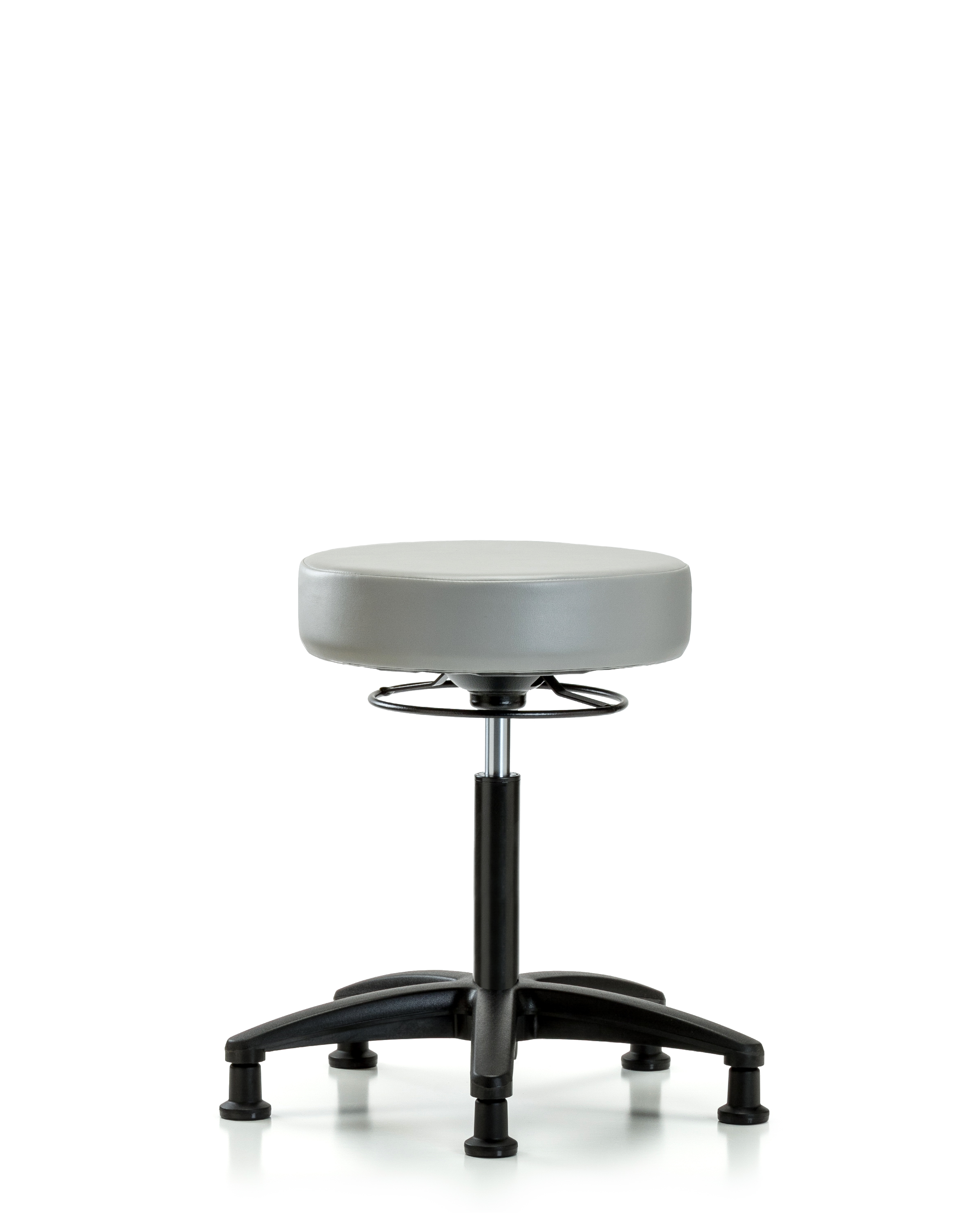 Rutledge Vinyl Stool without Back - Medium Bench Height with Stationary Glides in Dove Trailblazer Vinyl