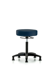 Rutledge Vinyl Stool without Back - Medium Bench Height with Stationary Glides in Imperial Blue Trailblazer Vinyl