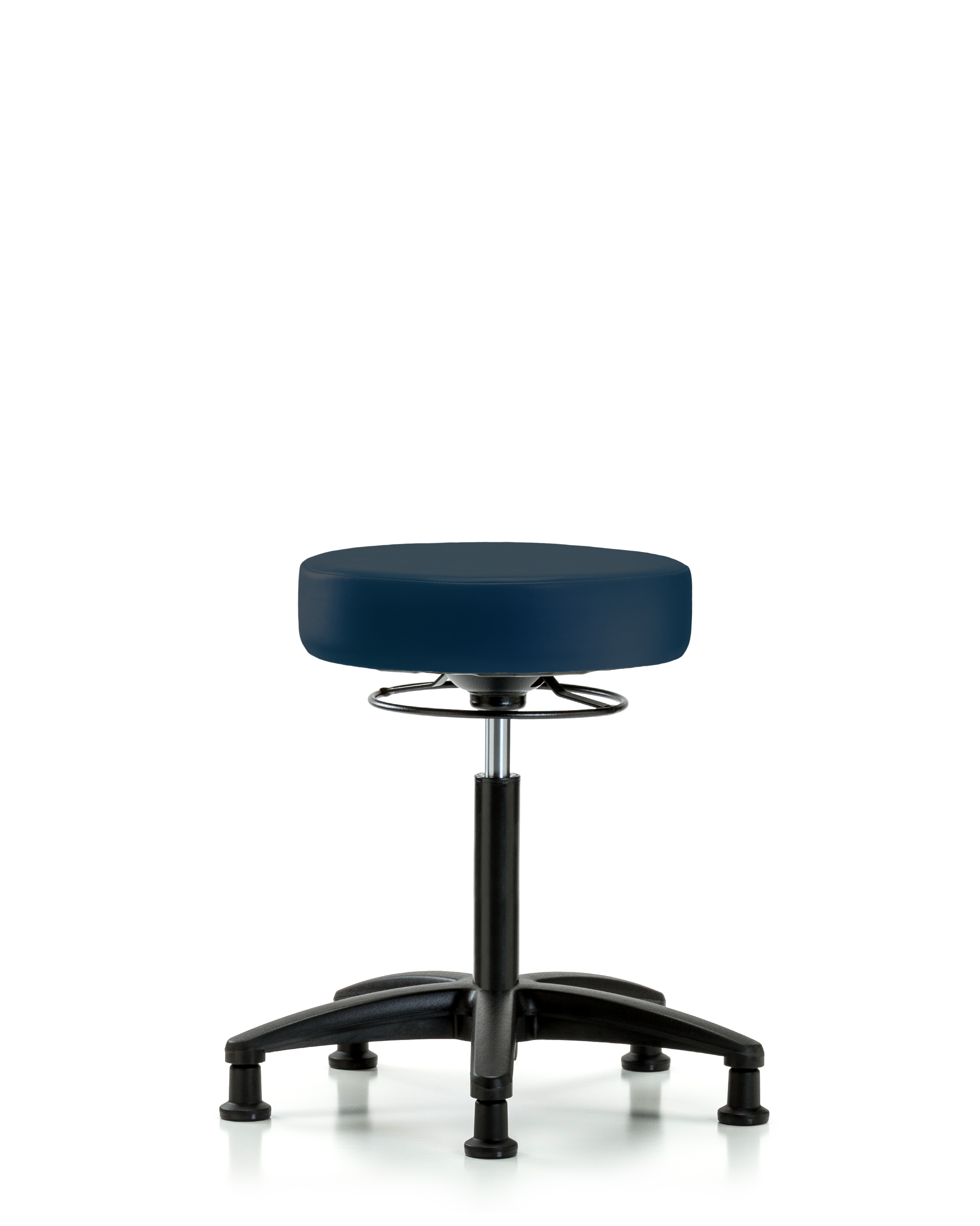 Rutledge Vinyl Stool without Back - Medium Bench Height with Stationary Glides in Imperial Blue Trailblazer Vinyl