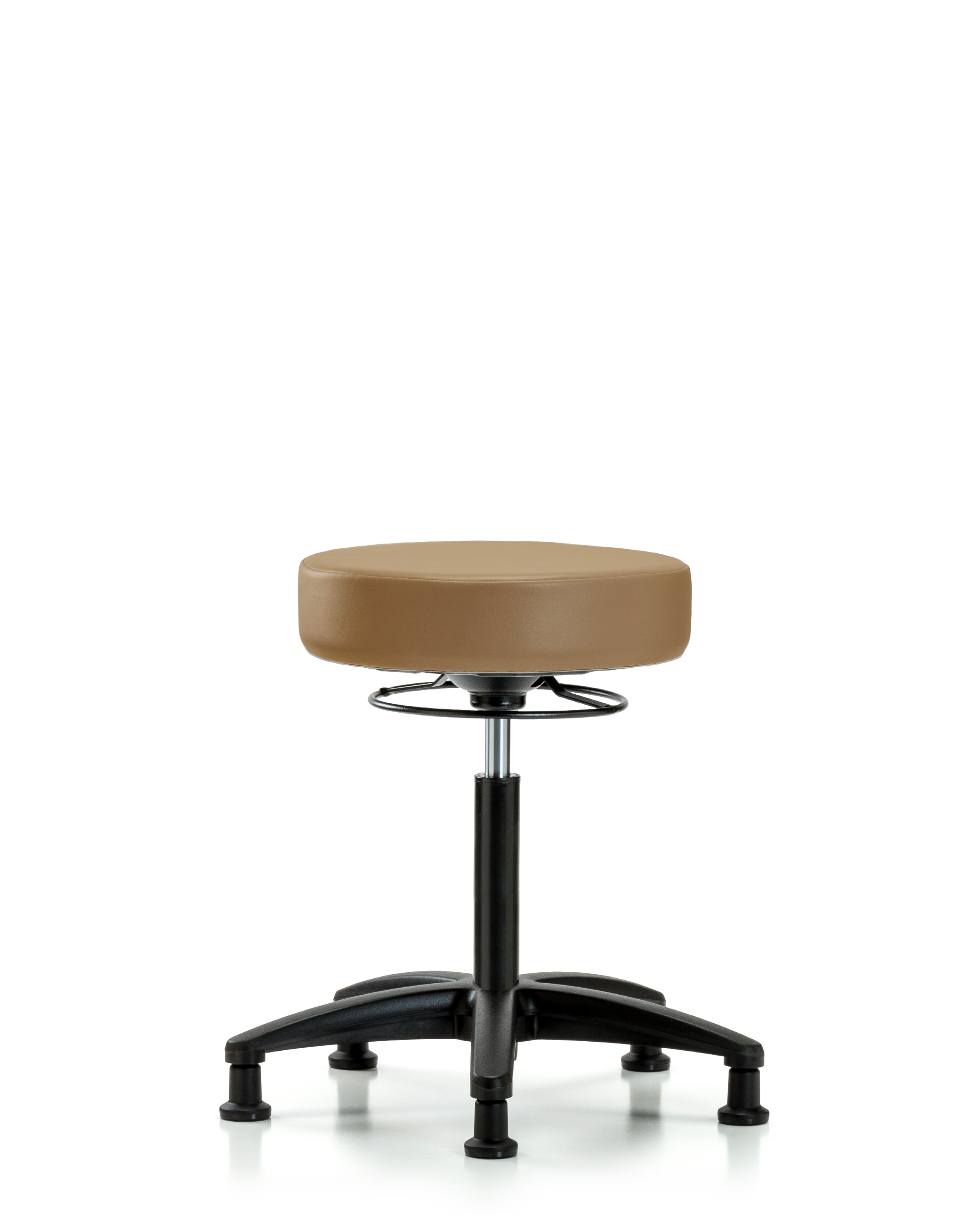 Rutledge Vinyl Stool without Back - Medium Bench Height with Stationary Glides in Taupe Trailblazer Vinyl