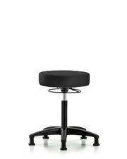 Rutledge Vinyl Stool without Back - Medium Bench Height with Stationary Glides in Charcoal Trailblazer Vinyl