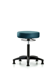 Rutledge Vinyl Stool without Back - Medium Bench Height with Stationary Glides in Marine Blue Supernova Vinyl