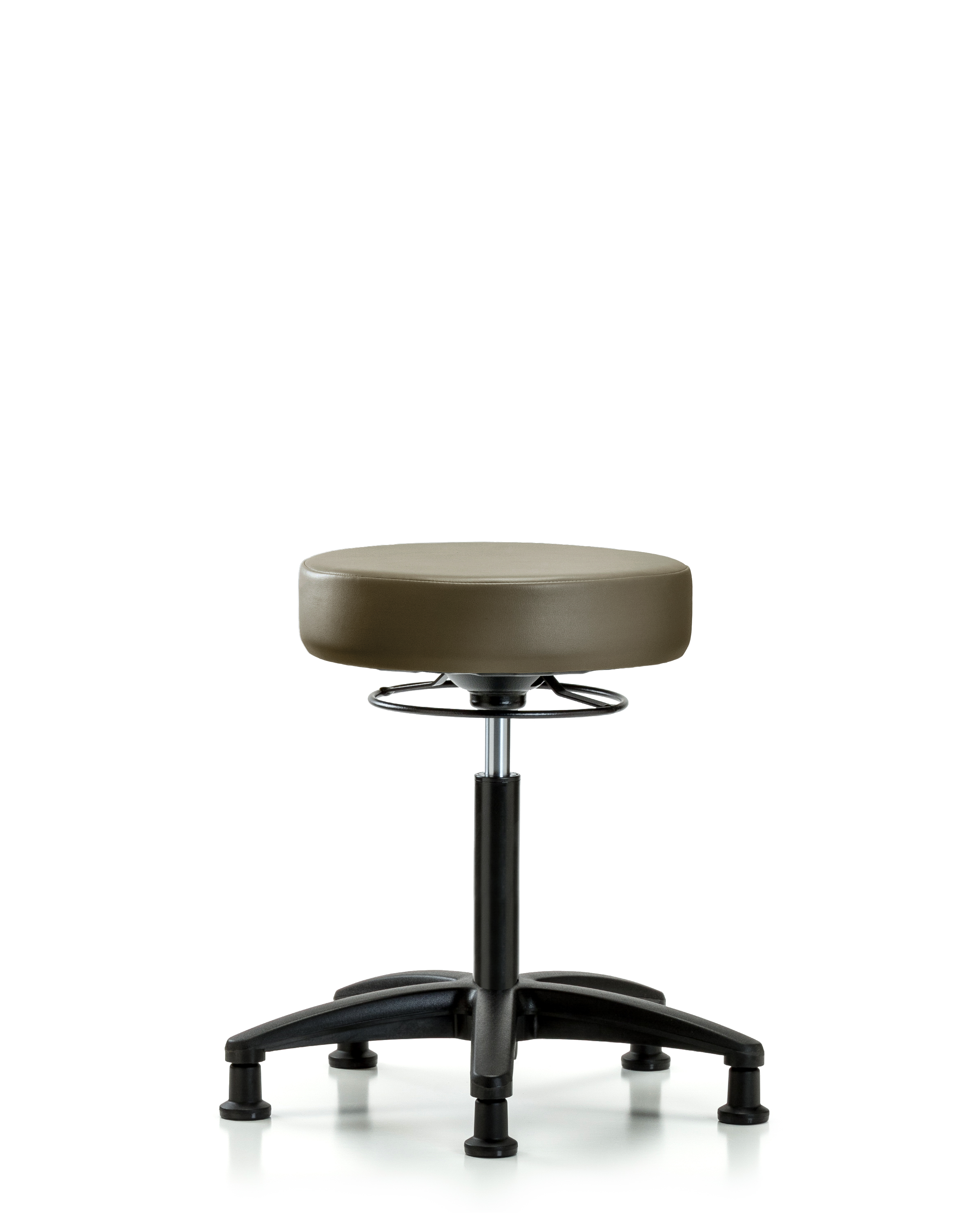 Rutledge Vinyl Stool without Back - Medium Bench Height with Stationary Glides in Taupe Supernova Vinyl