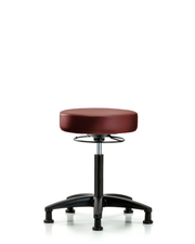 Rutledge Vinyl Stool without Back - Medium Bench Height with Stationary Glides in Borscht Supernova Vinyl