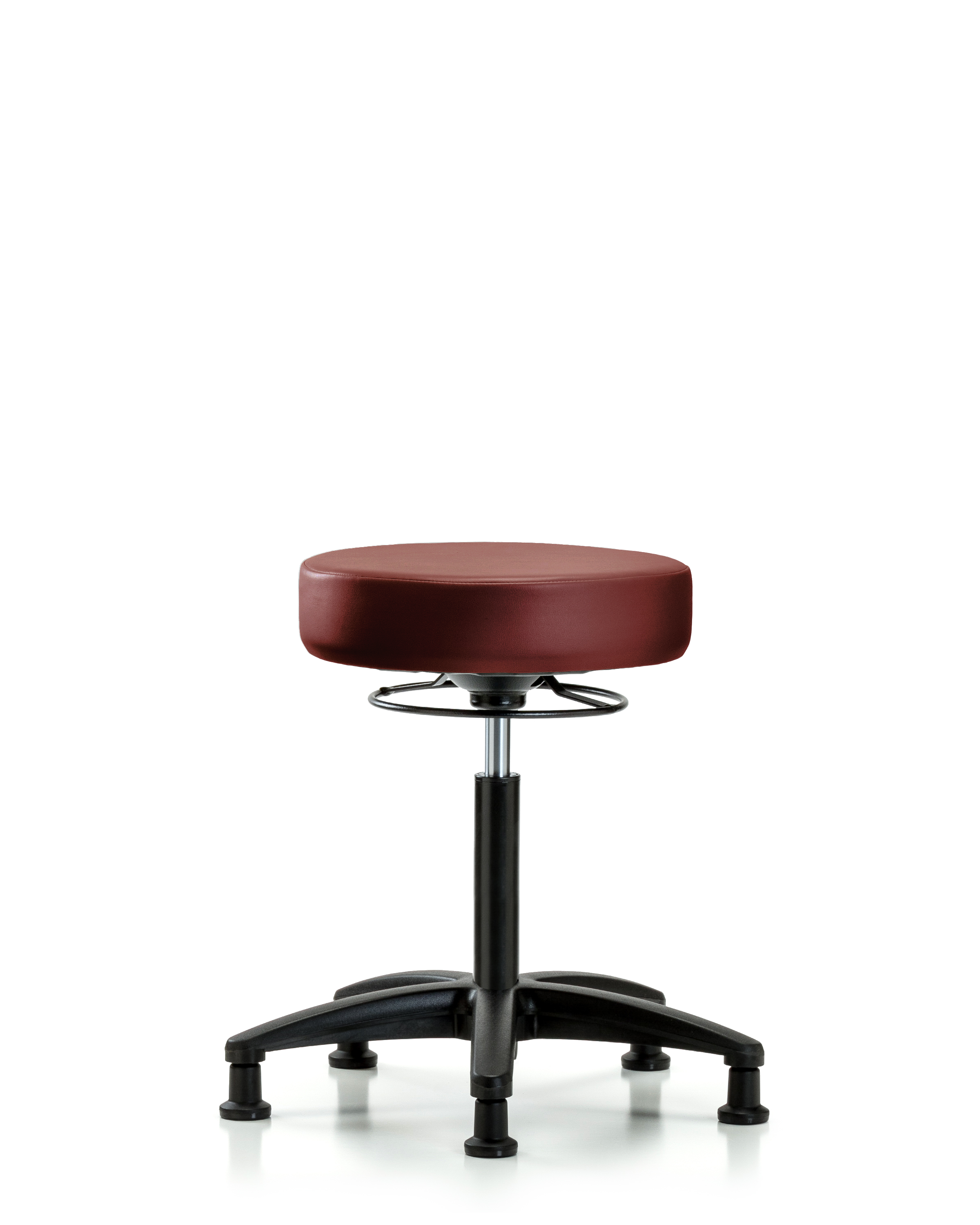 Rutledge Vinyl Stool without Back - Medium Bench Height with Stationary Glides in Borscht Supernova Vinyl