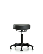 Rutledge Vinyl Stool without Back - Medium Bench Height with Stationary Glides in Carbon Supernova Vinyl
