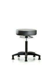 Rutledge Vinyl Stool without Back - Medium Bench Height with Stationary Glides in Sterling Supernova Vinyl
