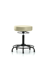 Rutledge Vinyl Stool without Back - Medium Bench Height with Round Tube Base & Stationary Glides in Adobe White Trailblazer Vinyl