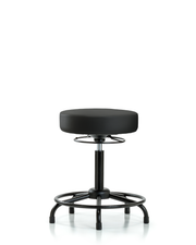Rutledge Vinyl Stool without Back - Medium Bench Height with Round Tube Base & Stationary Glides in Black Trailblazer Vinyl