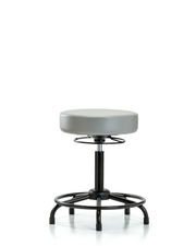 Rutledge Vinyl Stool without Back - Medium Bench Height with Round Tube Base & Stationary Glides in Dove Trailblazer Vinyl