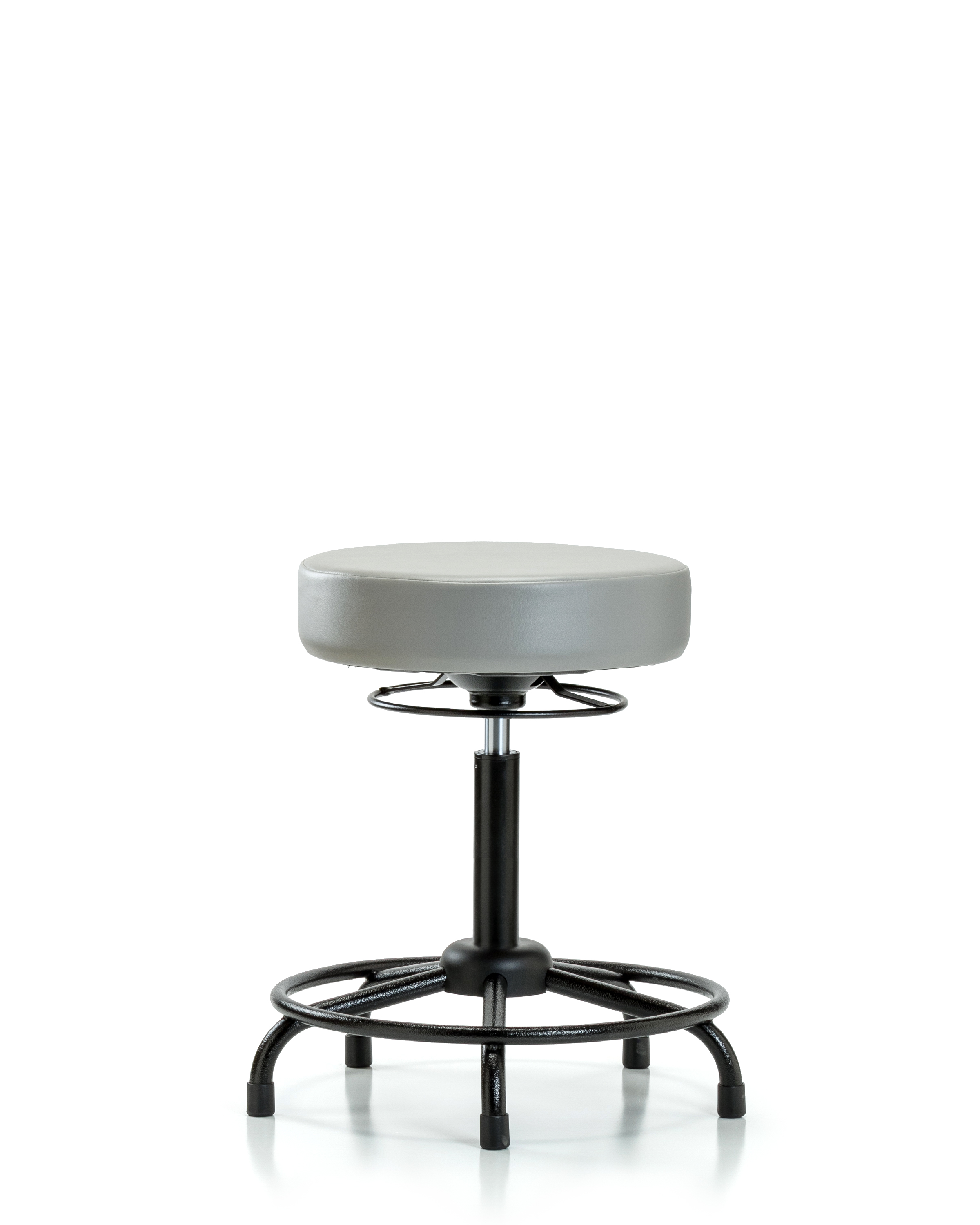 Rutledge Vinyl Stool without Back - Medium Bench Height with Round Tube Base & Stationary Glides in Dove Trailblazer Vinyl
