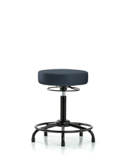 Rutledge Vinyl Stool without Back - Medium Bench Height with Round Tube Base & Stationary Glides in Imperial Blue Trailblazer Vinyl
