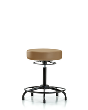 Rutledge Vinyl Stool without Back - Medium Bench Height with Round Tube Base & Stationary Glides in Taupe Trailblazer Vinyl