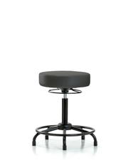 Rutledge Vinyl Stool without Back - Medium Bench Height with Round Tube Base & Stationary Glides in Charcoal Trailblazer Vinyl