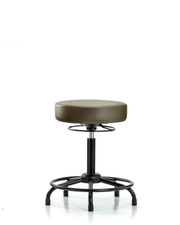 Rutledge Vinyl Stool without Back - Medium Bench Height with Round Tube Base & Stationary Glides in Taupe Supernova Vinyl