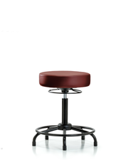 Rutledge Vinyl Stool without Back - Medium Bench Height with Round Tube Base & Stationary Glides in Borscht Supernova Vinyl