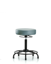 Rutledge Vinyl Stool without Back - Medium Bench Height with Round Tube Base & Stationary Glides in Storm Supernova Vinyl