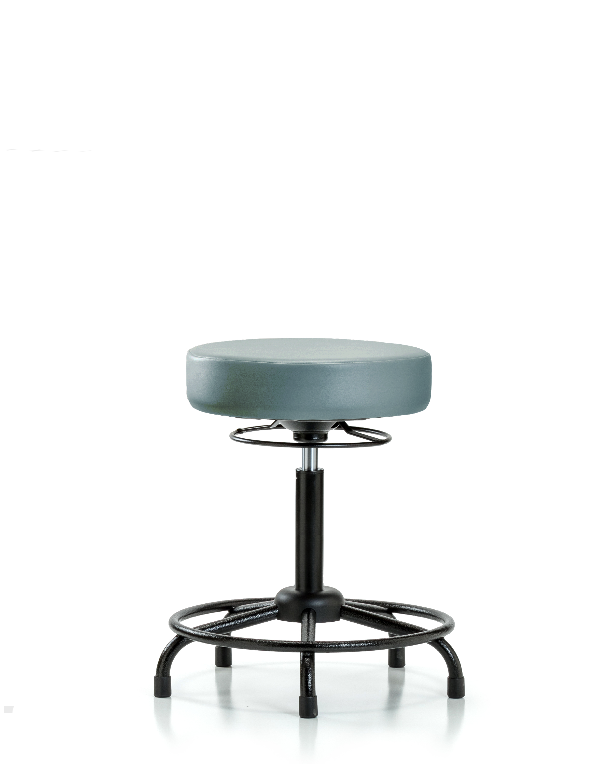 Rutledge Vinyl Stool without Back - Medium Bench Height with Round Tube Base & Stationary Glides in Storm Supernova Vinyl