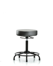 Rutledge Vinyl Stool without Back - Medium Bench Height with Round Tube Base & Stationary Glides in Sterling Supernova Vinyl