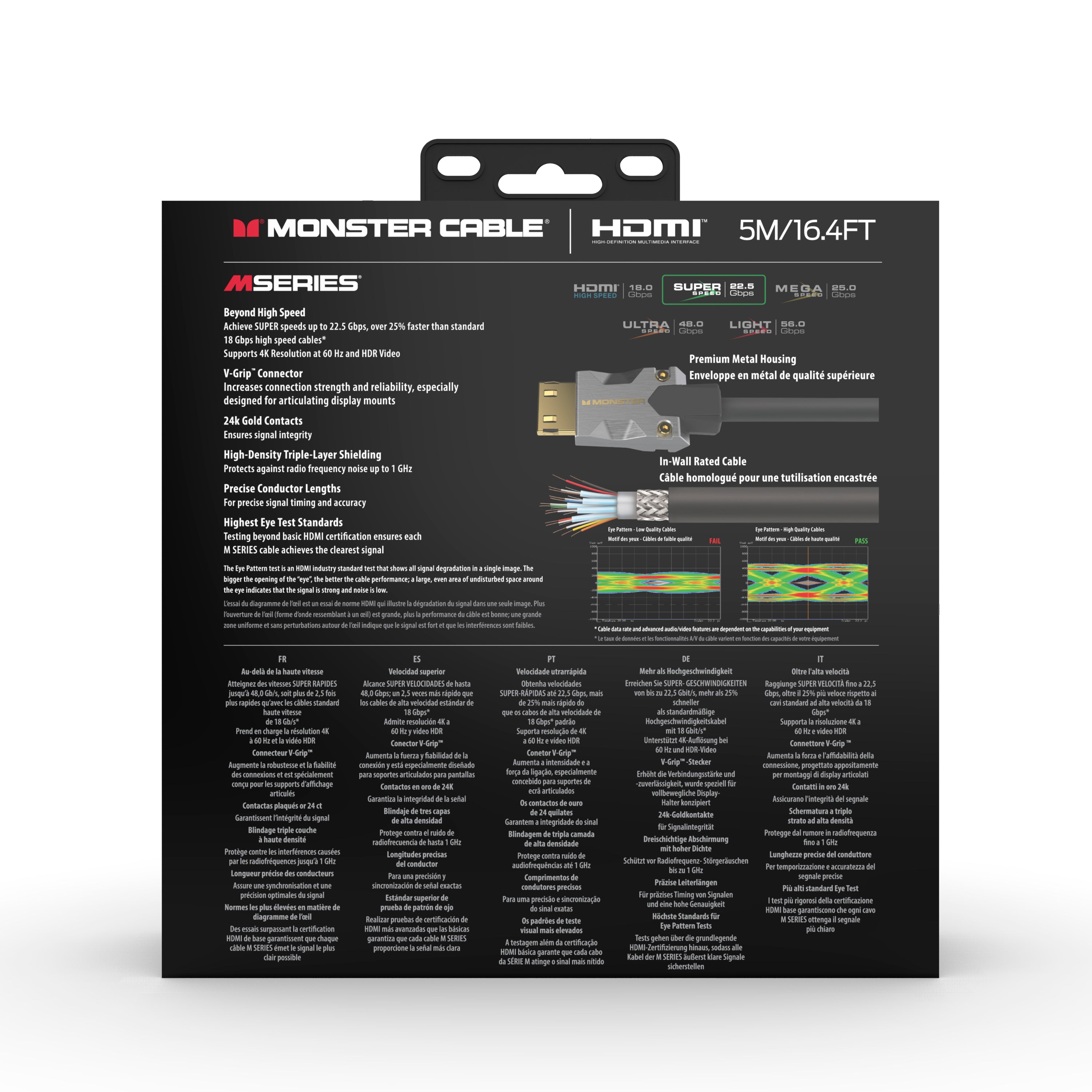 Monster VMM10003 M1000 HDMI 2.0 Cable. 5 Meter