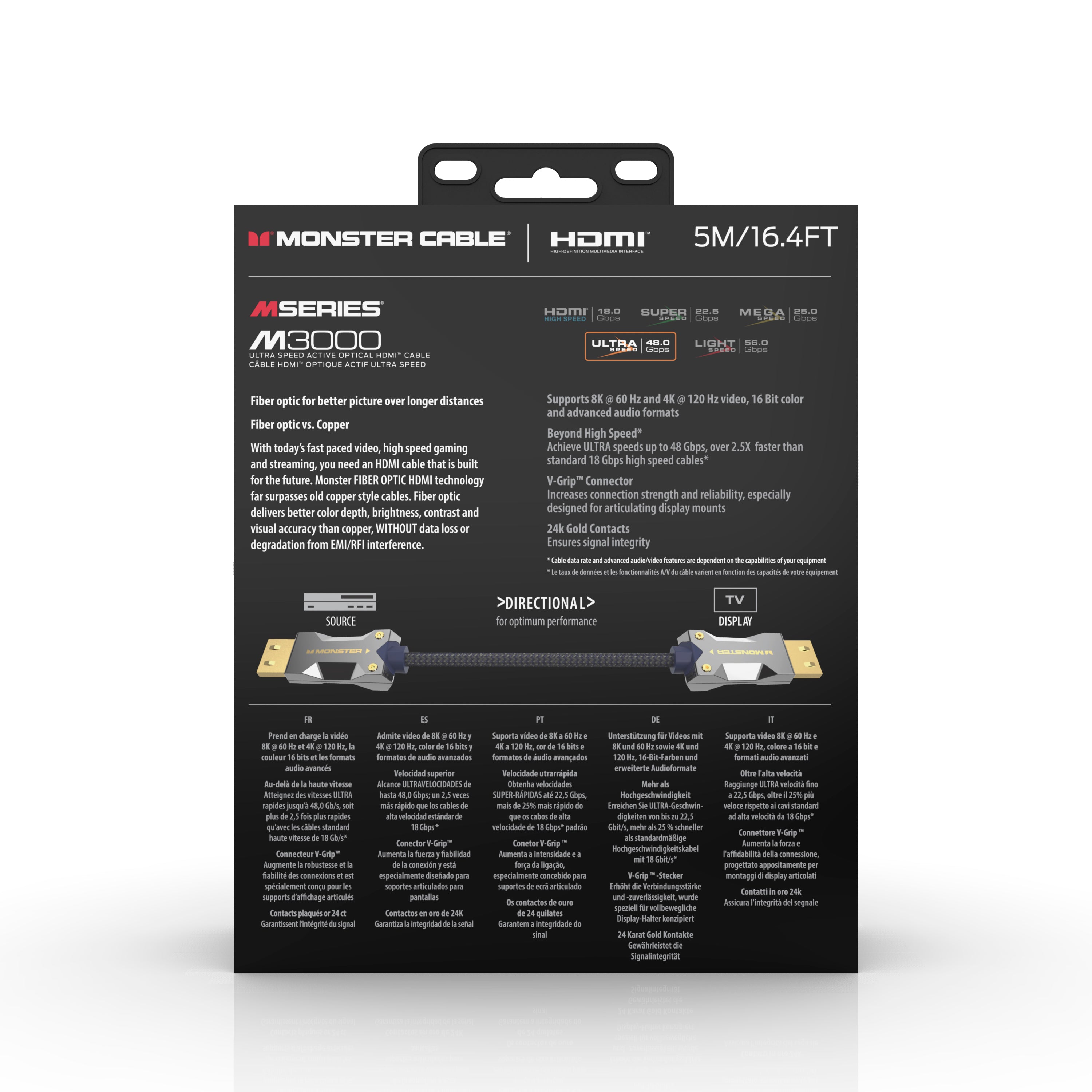 Monster VMM20009 M3000 HDMI 2.1 Cable. 5 Meter