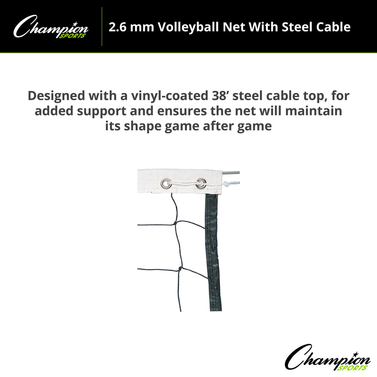 2.6 mm Volleyball Net with Steel Cable