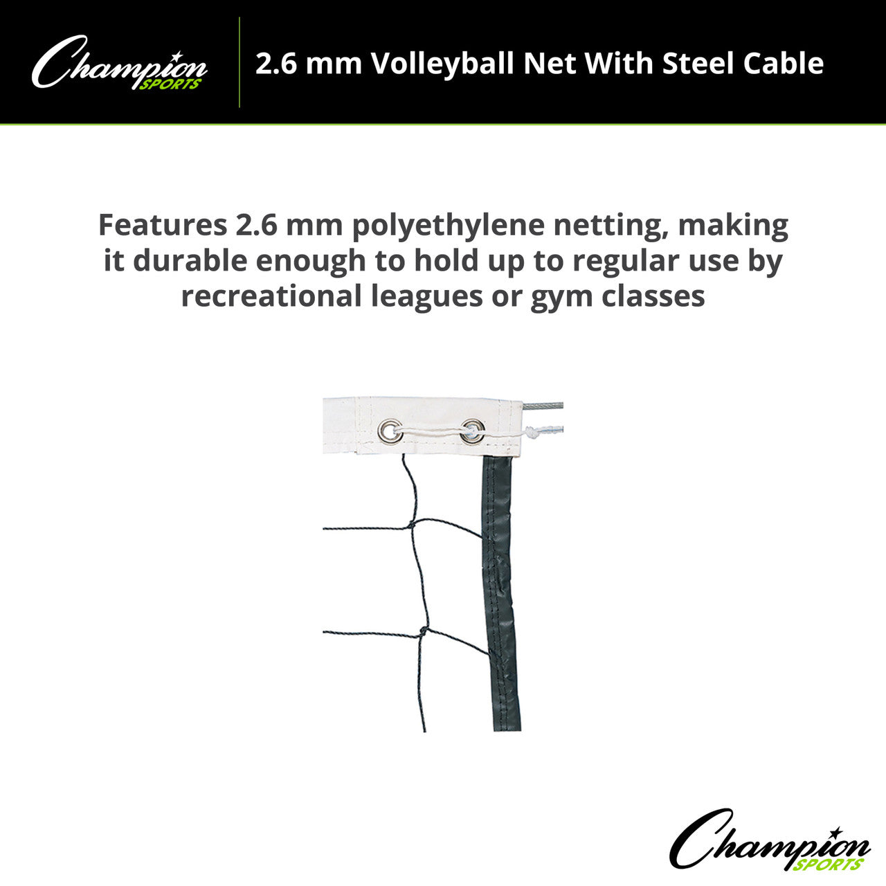 2.6 mm Volleyball Net with Steel Cable