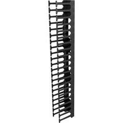 Vertiv Vertical Cable Wire Organizer with Finger Slots - 42U| 800mm (VRA1016) - Black - 2 Pack - 42U Rack Height - 19" Panel Width - Metal