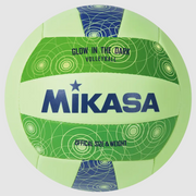 Outdoor Volleyball, Varsity Series - Glow In The Dark Outdoor Volleyball, Soft Stitched, Blue/Smart Glo, New Design