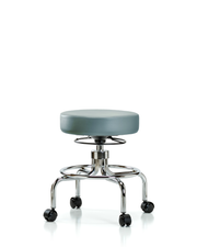 Vinyl Screw-Lift Stool - Medium Bench Height with Casters in Storm Supernova Vinyl