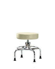 Vinyl Screw-Lift Stool - Medium Bench Height with Stationary Glides in Adobe White Trailblazer Vinyl