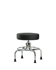 Vinyl Screw-Lift Stool - Medium Bench Height with Stationary Glides in Black Trailblazer Vinyl