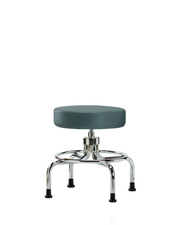 Vinyl Screw-Lift Stool - Medium Bench Height with Stationary Glides in Colonial Blue Trailblazer Vinyl