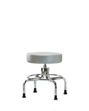 Vinyl Screw-Lift Stool - Medium Bench Height with Stationary Glides in Dove Trailblazer Vinyl