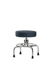 Vinyl Screw-Lift Stool - Medium Bench Height with Stationary Glides in Imperial Blue Trailblazer Vinyl