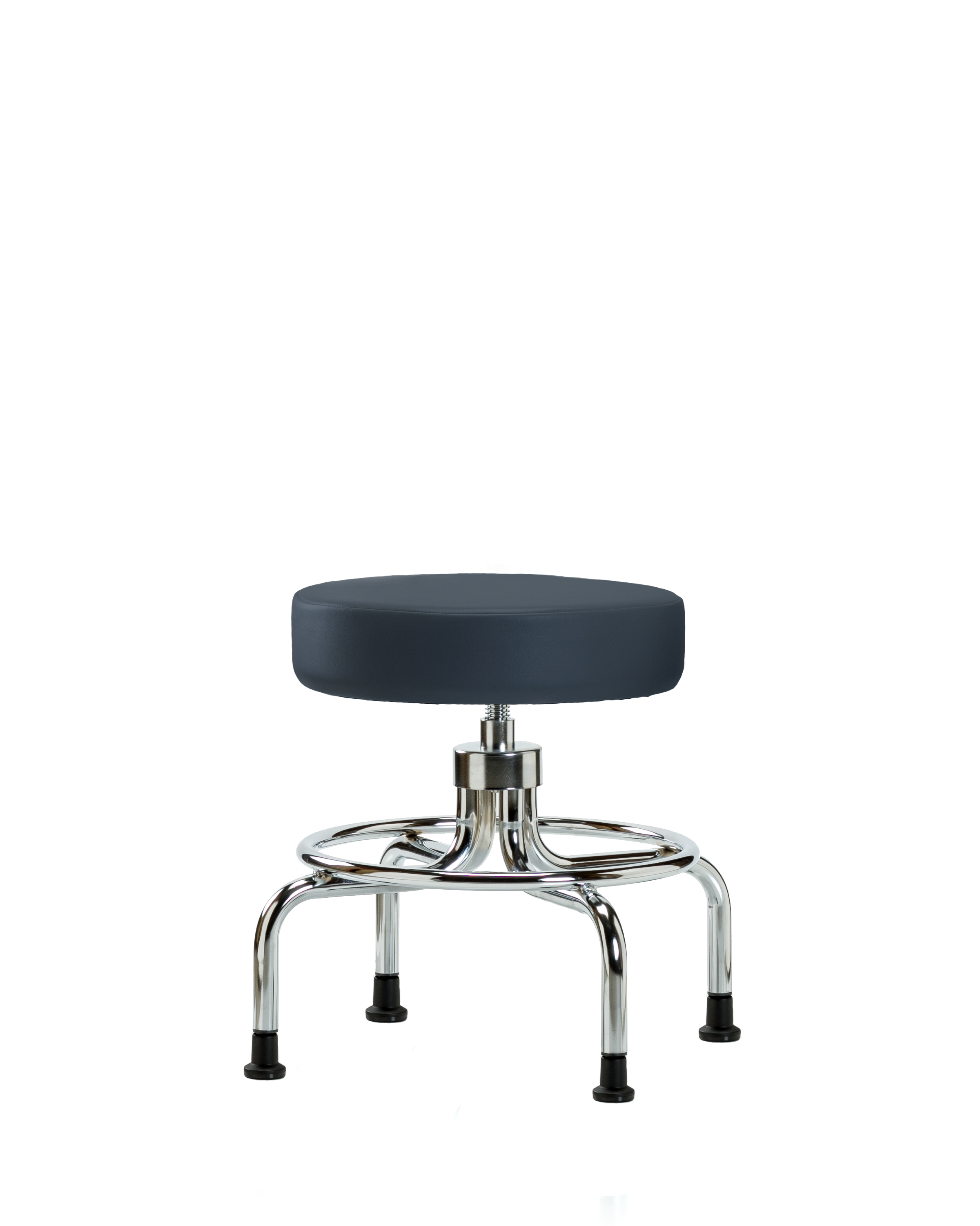 Vinyl Screw-Lift Stool - Medium Bench Height with Stationary Glides in Imperial Blue Trailblazer Vinyl