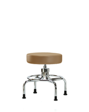 Vinyl Screw-Lift Stool - Medium Bench Height with Stationary Glides in Taupe Trailblazer Vinyl