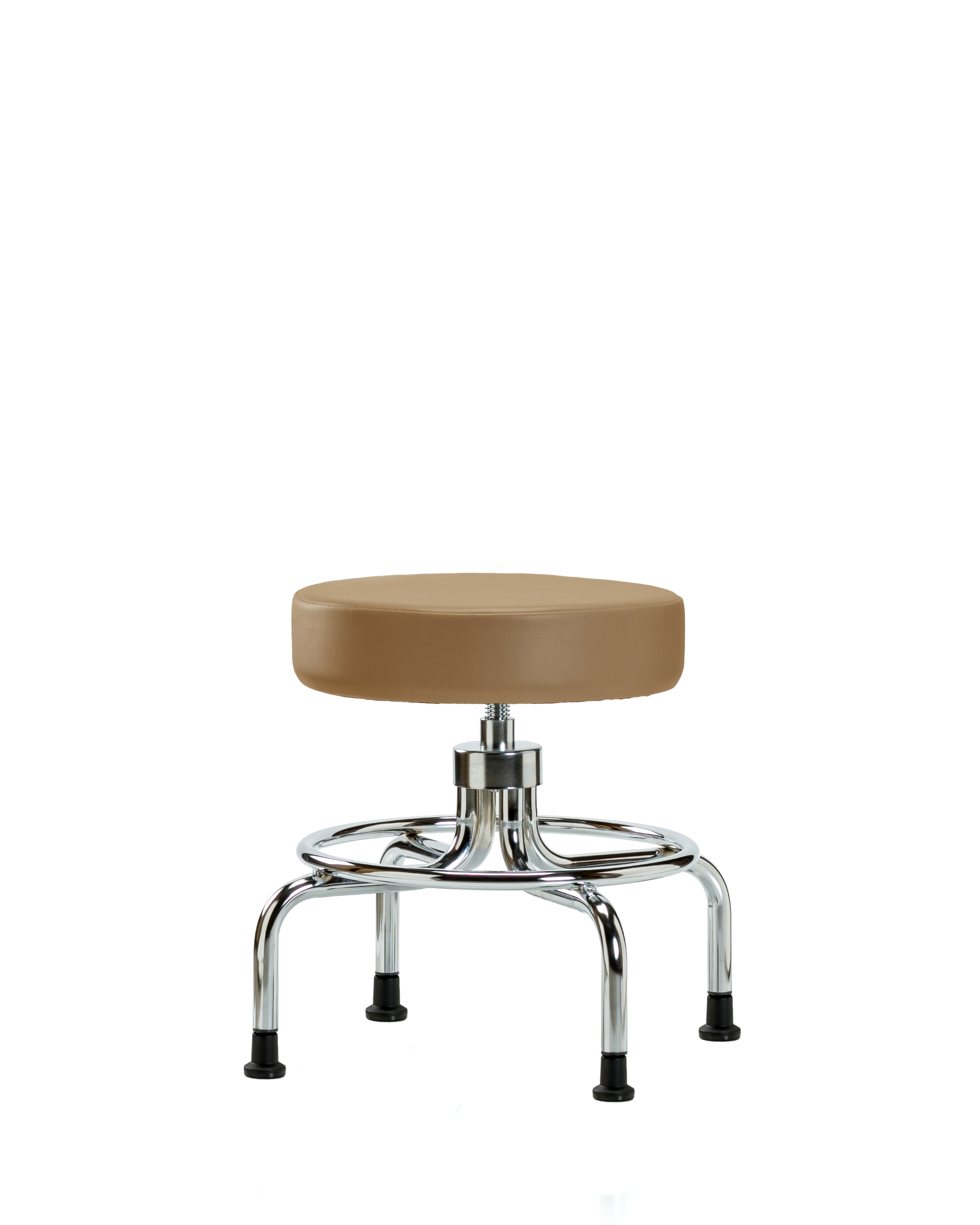 Vinyl Screw-Lift Stool - Medium Bench Height with Stationary Glides in Taupe Trailblazer Vinyl