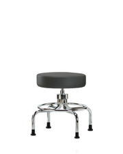 Vinyl Screw-Lift Stool - Medium Bench Height with Stationary Glides in Charcoal Trailblazer Vinyl
