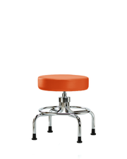 Vinyl Screw-Lift Stool - Medium Bench Height with Stationary Glides in Orange Kist Trailblazer Vinyl