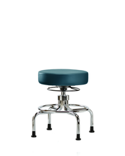 Vinyl Screw-Lift Stool - Medium Bench Height with Stationary Glides in Marine Blue Supernova Vinyl