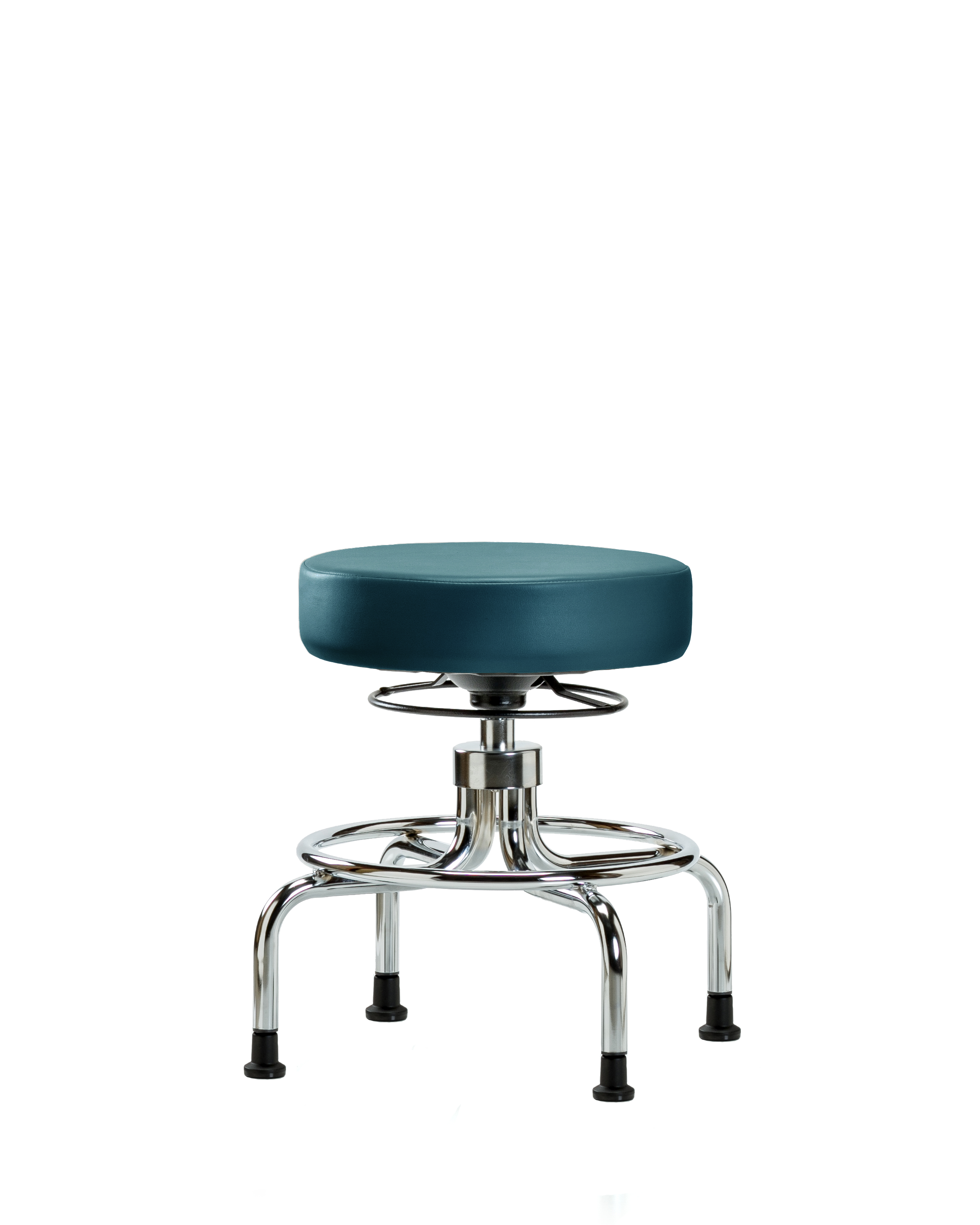 Vinyl Screw-Lift Stool - Medium Bench Height with Stationary Glides in Marine Blue Supernova Vinyl
