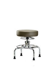 Vinyl Screw-Lift Stool - Medium Bench Height with Stationary Glides in Taupe Supernova Vinyl