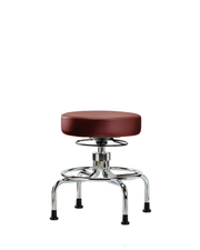 Vinyl Screw-Lift Stool - Medium Bench Height with Stationary Glides in Borscht Supernova Vinyl