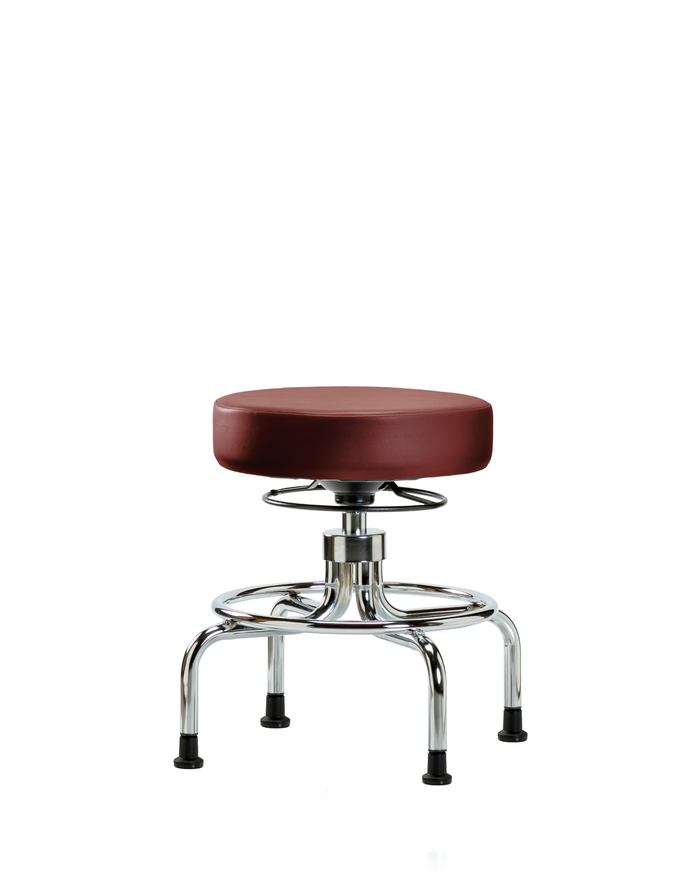 Vinyl Screw-Lift Stool - Medium Bench Height with Stationary Glides in Borscht Supernova Vinyl