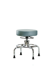 Vinyl Screw-Lift Stool - Medium Bench Height with Stationary Glides in Storm Supernova Vinyl