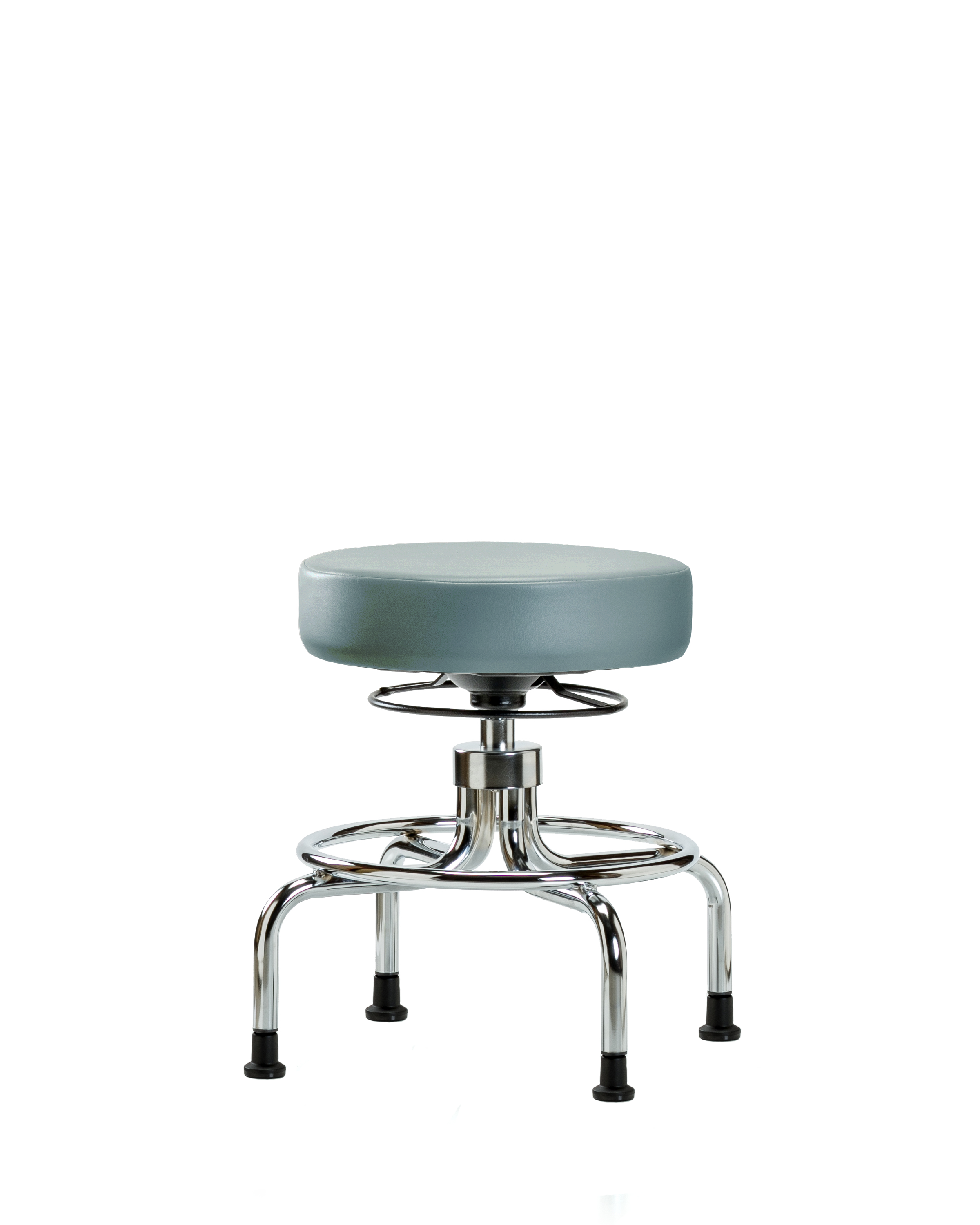 Vinyl Screw-Lift Stool - Medium Bench Height with Stationary Glides in Storm Supernova Vinyl