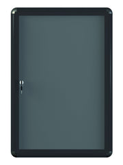 MasterVision Grey Fabric Bulletin Enclosed Cabinet 24x36 Acrylic Swinging Door, Graphite Aluminum Frame
